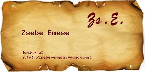 Zsebe Emese névjegykártya