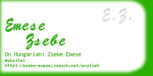 emese zsebe business card